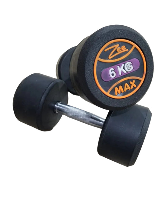 Zee Max Rubber Dumbbells 6kg pair ( 6kg+6kg )